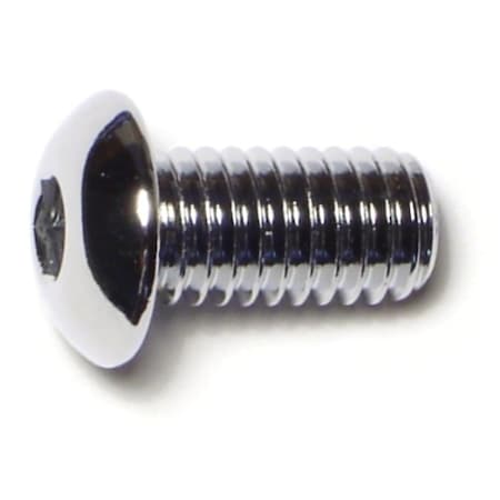 Midwest Fastener 3/8"-16 Socket Head Cap Screw, Button, Chrome Plated Steel, 3/4 in Length, 10 PK 74214